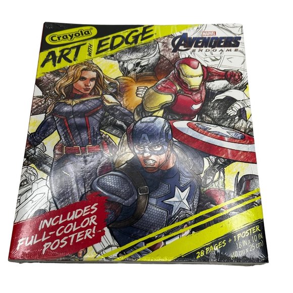 Crayola Art With Edge Marvel Avengers Endgame Coloring Book And Poster New - Picture 1 of 9